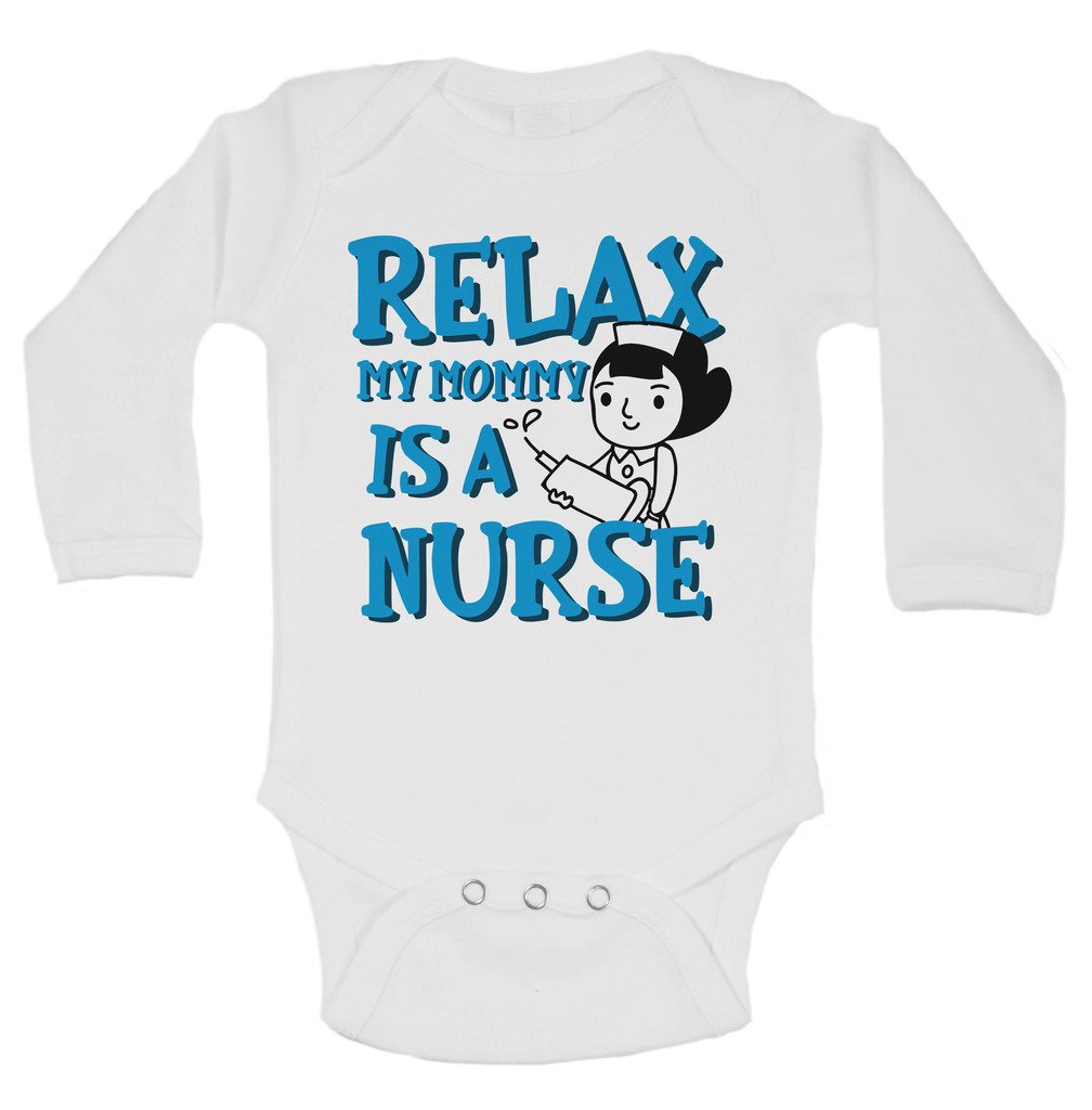 Funny Baby Bodysuit - 'Relax My Mom's a Nurse' Cute Infant Onesie | Nursing Family Gifts for Newborns & Kids | Perfect for Hospital Visits & Family Photos