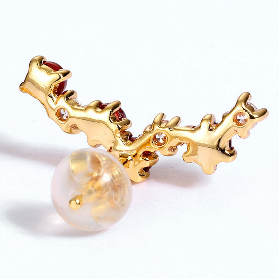 Natural Garnet Meteor Star Ear Climber Earrings for Women | Elegant Dangle Earrings for Party, Wedding & Evening Wear | E7277