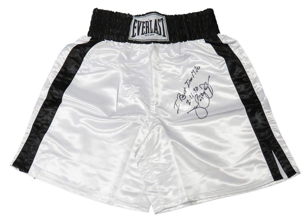 James Buster Douglas Signed Everlast White Boxing Trunks - 