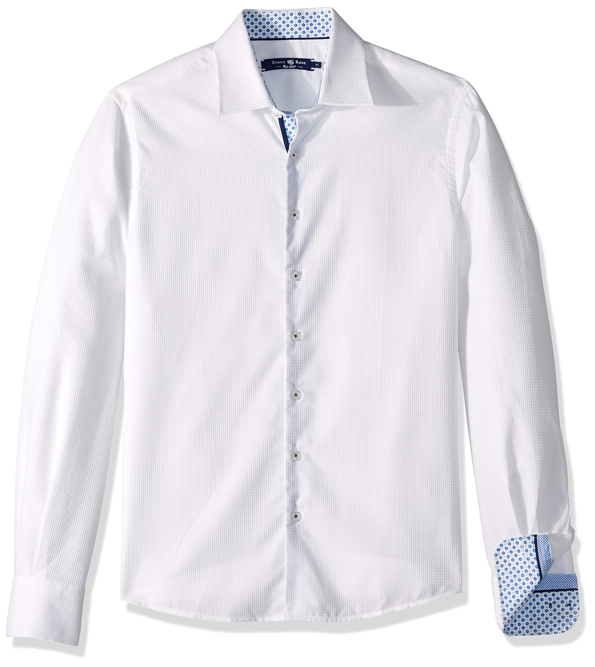 Stone Rose Men's Cotton Waffle Weave Long Sleeve Shirt - Soft Breathable Button Down Casual Top for Work, Outdoor & Everyday Wear