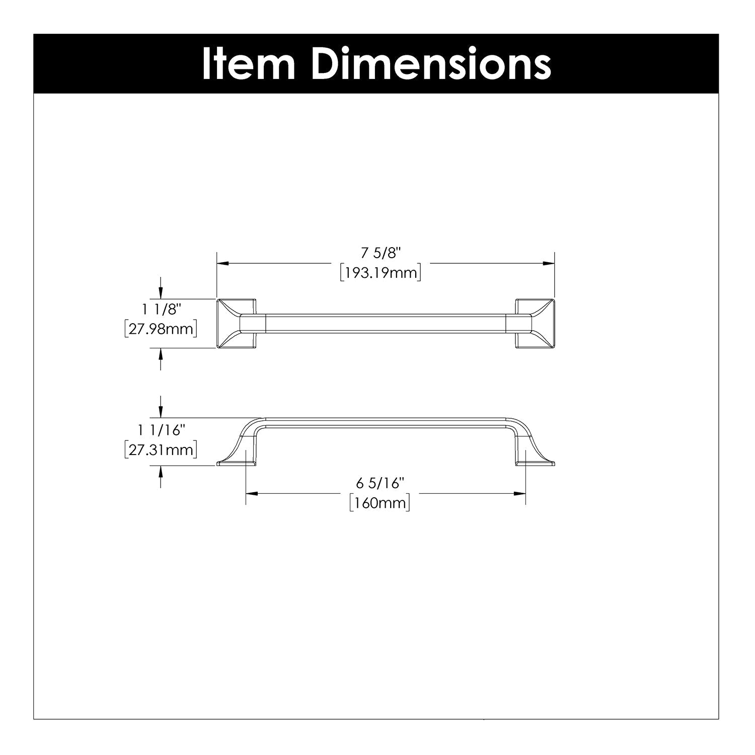6 5/16 Inch (160mm) Champagne Bronze Cabinet Pulls - Forge Pull Hardware for Kitchen Cabinets, Dressers & Furniture - Elegant Cabinet Handles for Home Renovation