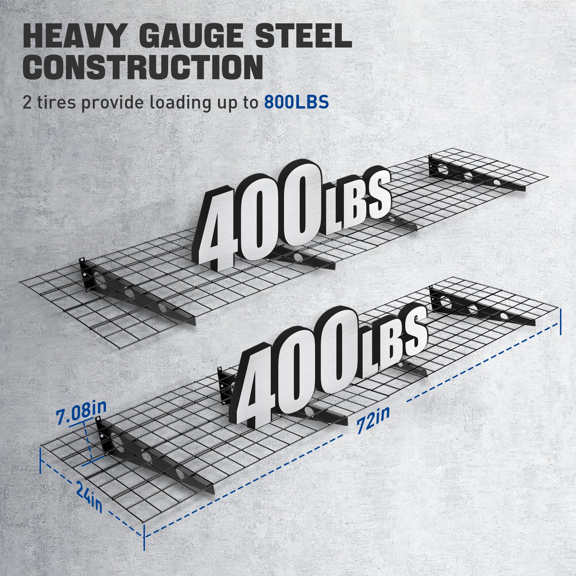 Rengue 2-Pack Heavy Duty Wall Shelves - 72