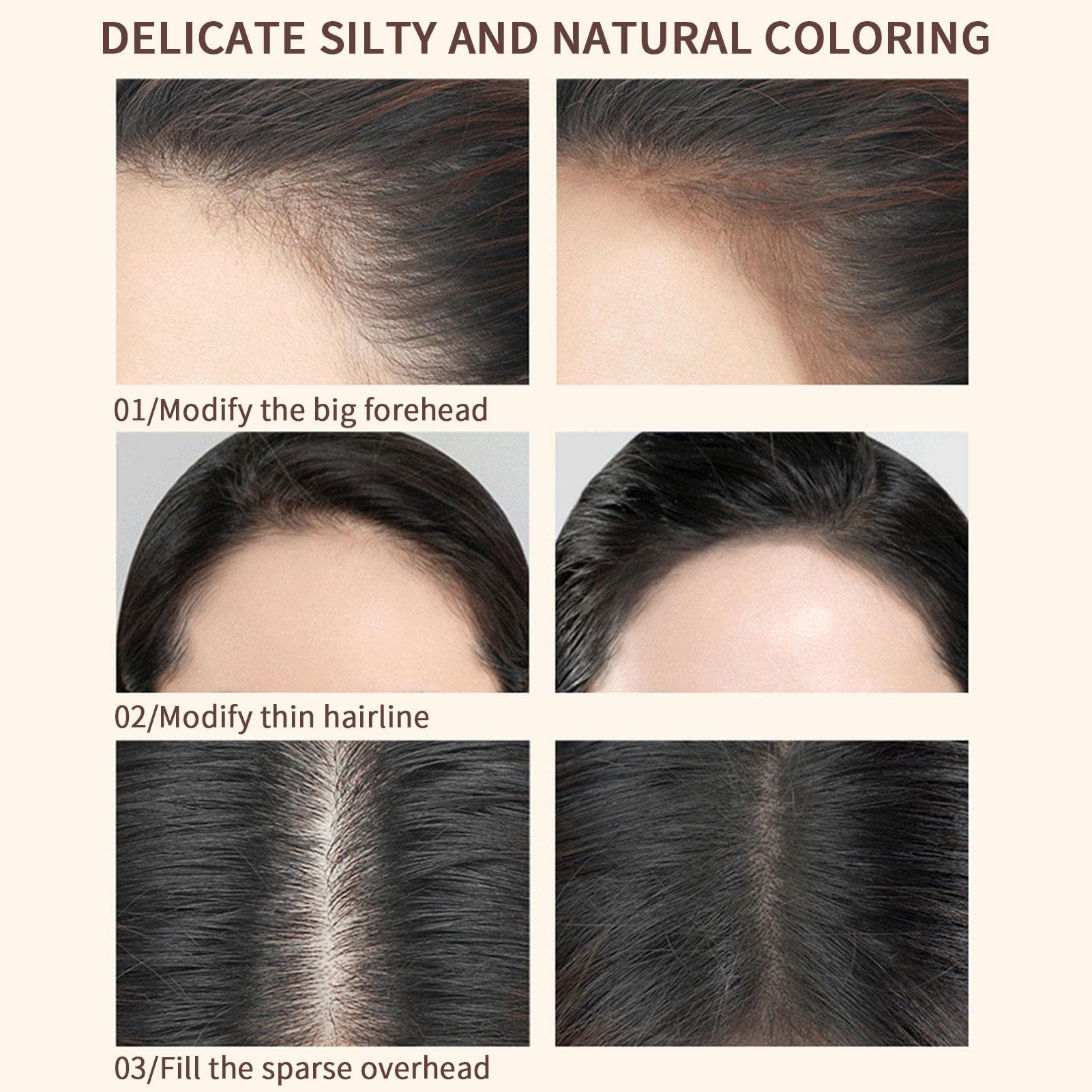 Waterproof Hairline Shadow Powder Stick - Temporary Hair Root Concealer for Eyebrows & Scalp (Brown) | Cover Gray Hair & Thinning Areas for Natural Look - Perfect for Daily Use & Special Occasions