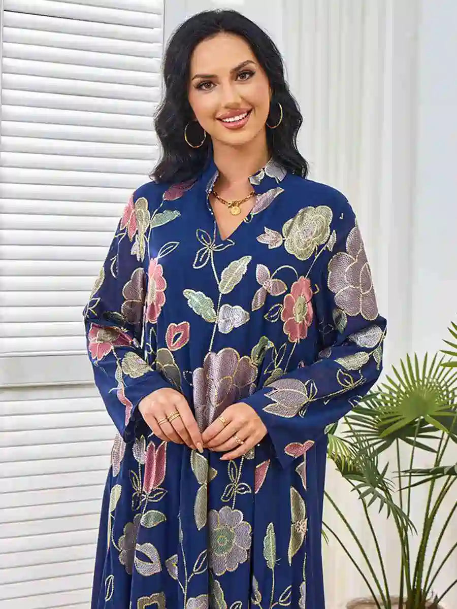 Elegant Eid Caftan Dress with Embroidery & Sequins - Women's Moroccan Kaftan #25216 for Special Occasions & Celebrations