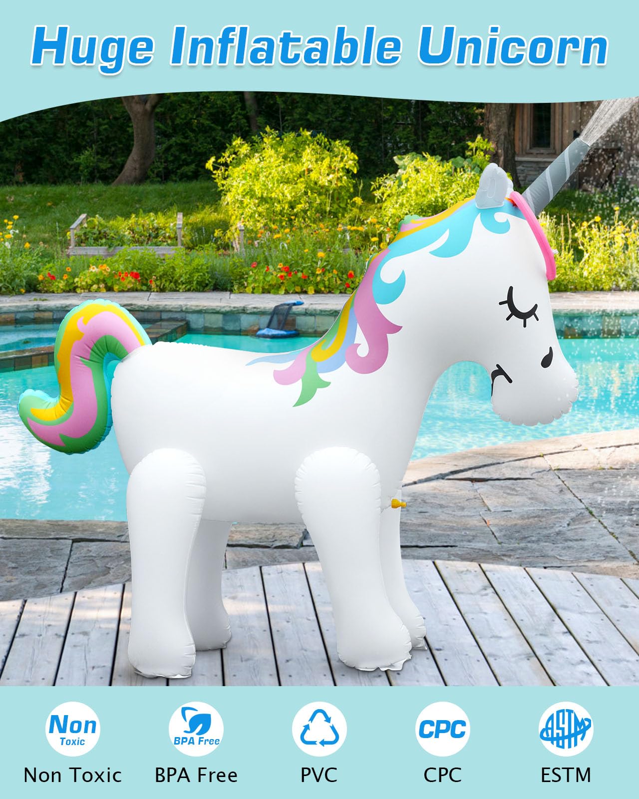 **Inflatable Giant Cactus Sprinkler Toy for Kids - Fun Backyard Water Play, Summer Party, Outdoor Garden Sprinkler for Boys & Girls - Perfect for Pool Parties, Beach Trips & Backyard Fun**