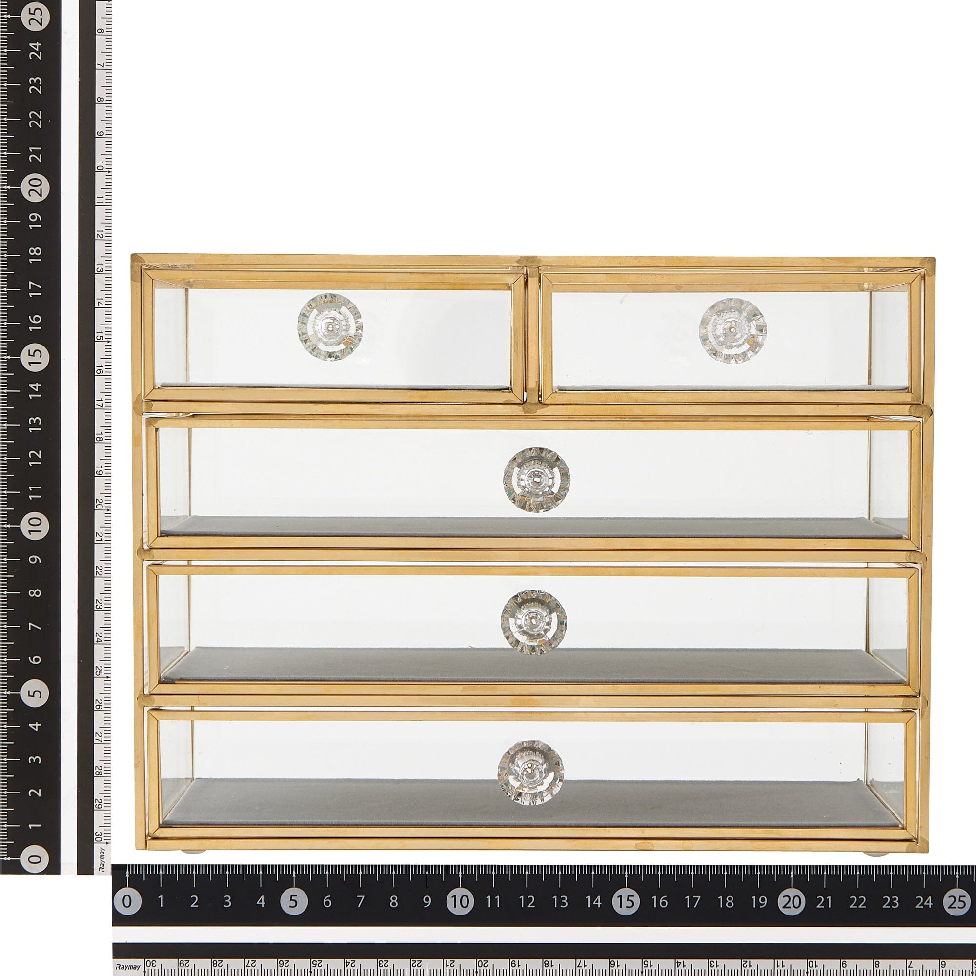 4-Section Glass Drawer Organizer for Jewelry, Makeup & Office Supplies - Perfect for Vanity, Bathroom & Closet Storage