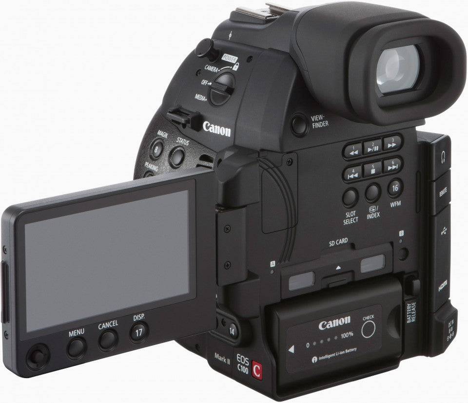 Canon EOS C100 Mark II Digital Cinema Camera Body with Dual Pixel CMOS AF - Professional 4K Video Recording for Filmmaking & Documentary Production
