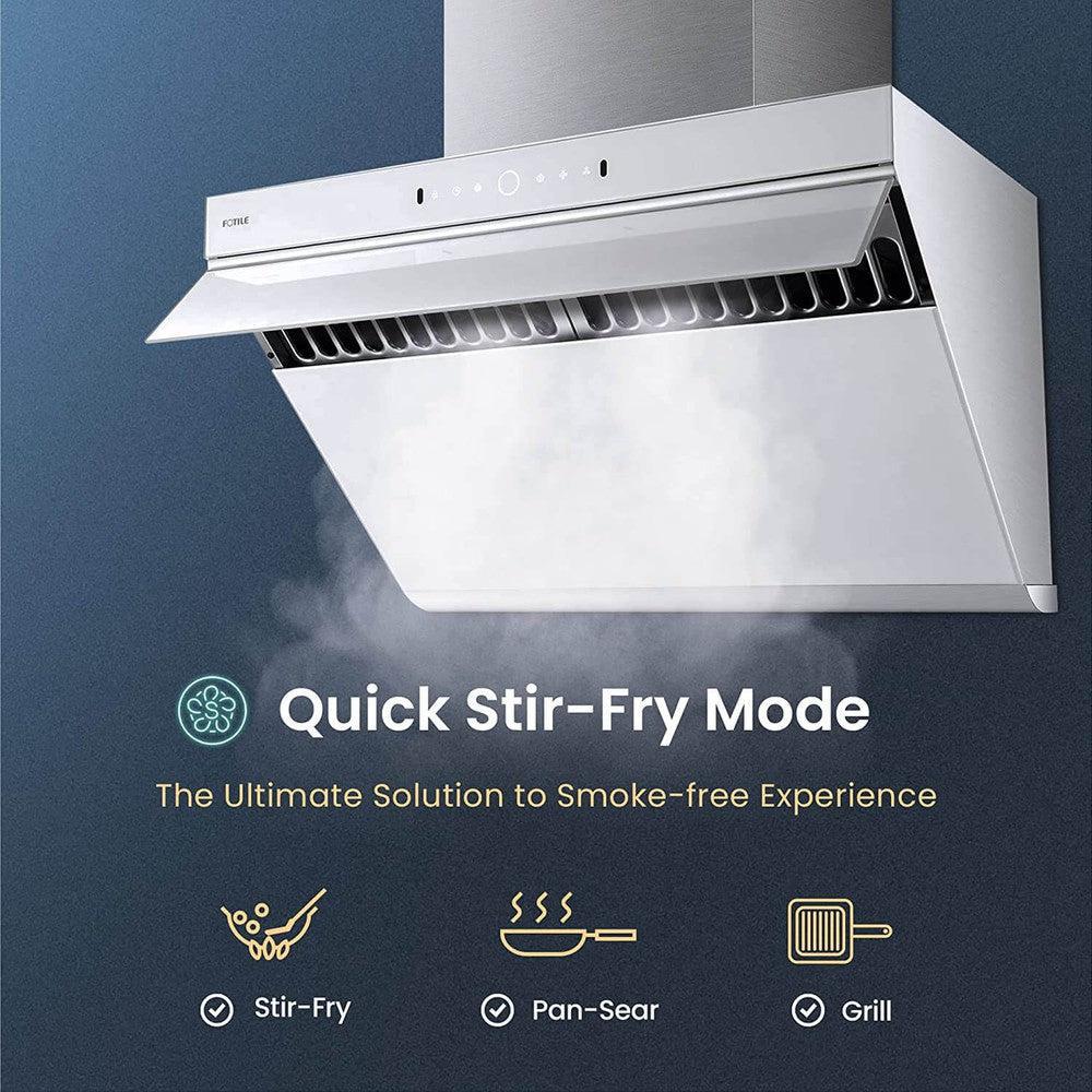 Fotile JQG7505 30-inch 1000 CFM Wall Mount Range Hood with Motion & Touch Control - Stainless Steel Kitchen Vent Hood for Gas Stove, Perfect for Modern Home Cooking & Smoke Removal