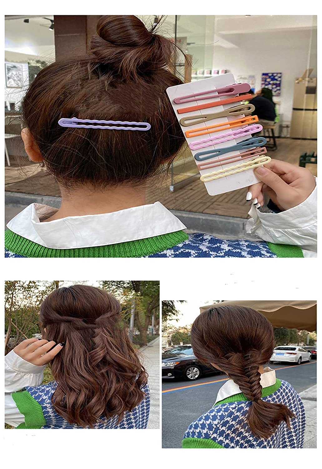 6PCS Multi-Color Metal Hair Clips for Women & Girls - Duckbill, Side Hair Clips for School, Work & Party Hairstyles