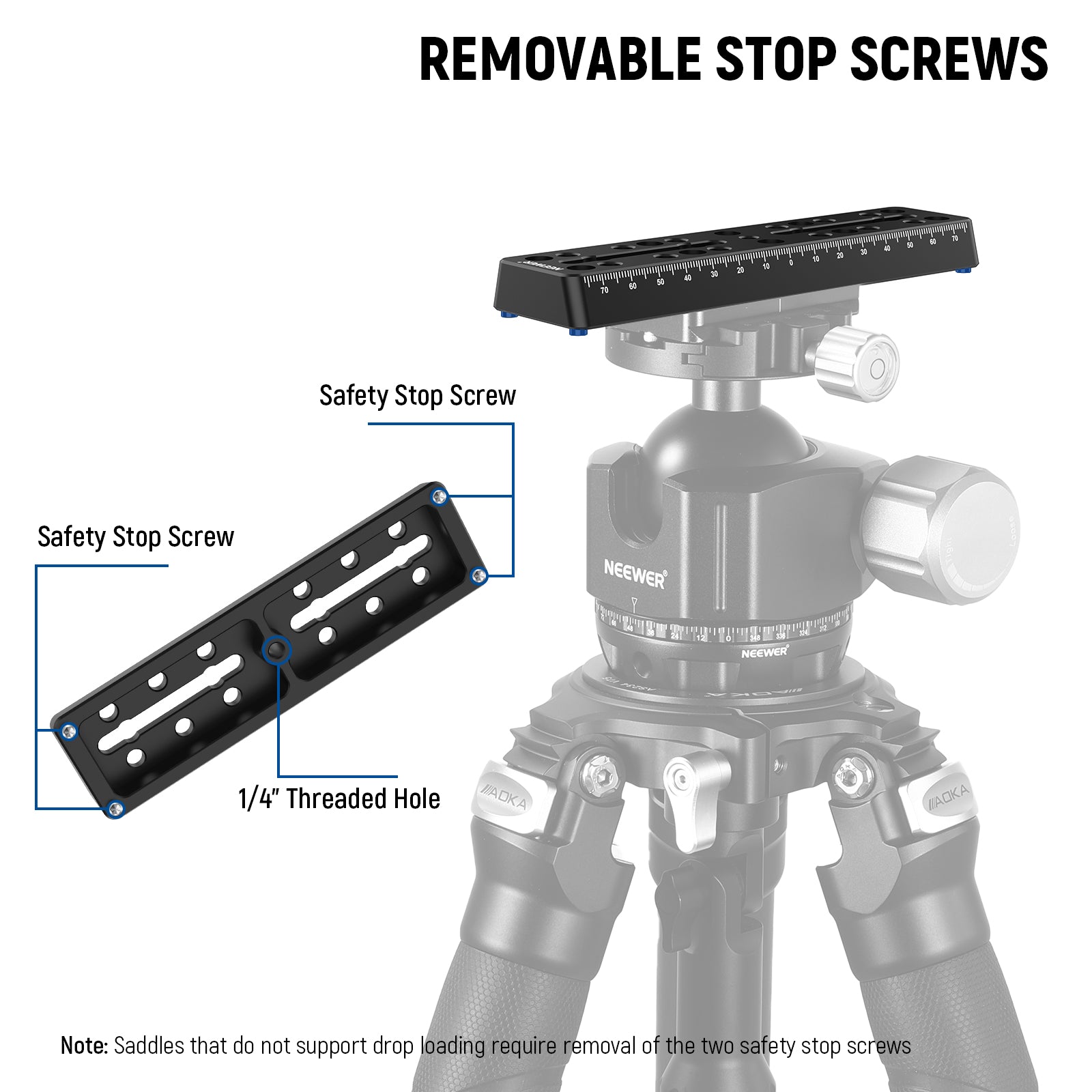 NEEWER Vixen Style Dovetail Rail Bar Plate for Telescopes - Perfect for Astronomy, Astrophotography & Telescope Mounting Accessories