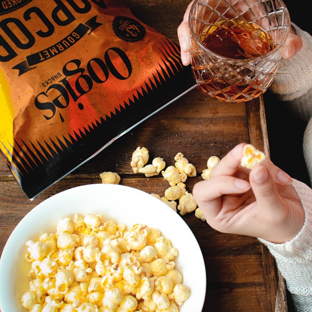 Oogie's Gourmet Popcorn - 12 Pack Hickory Smoked Gouda Flavor Gluten Free Snacks (4.25oz Big Bags) | Perfect for Movie Nights, Parties & Office Snacking