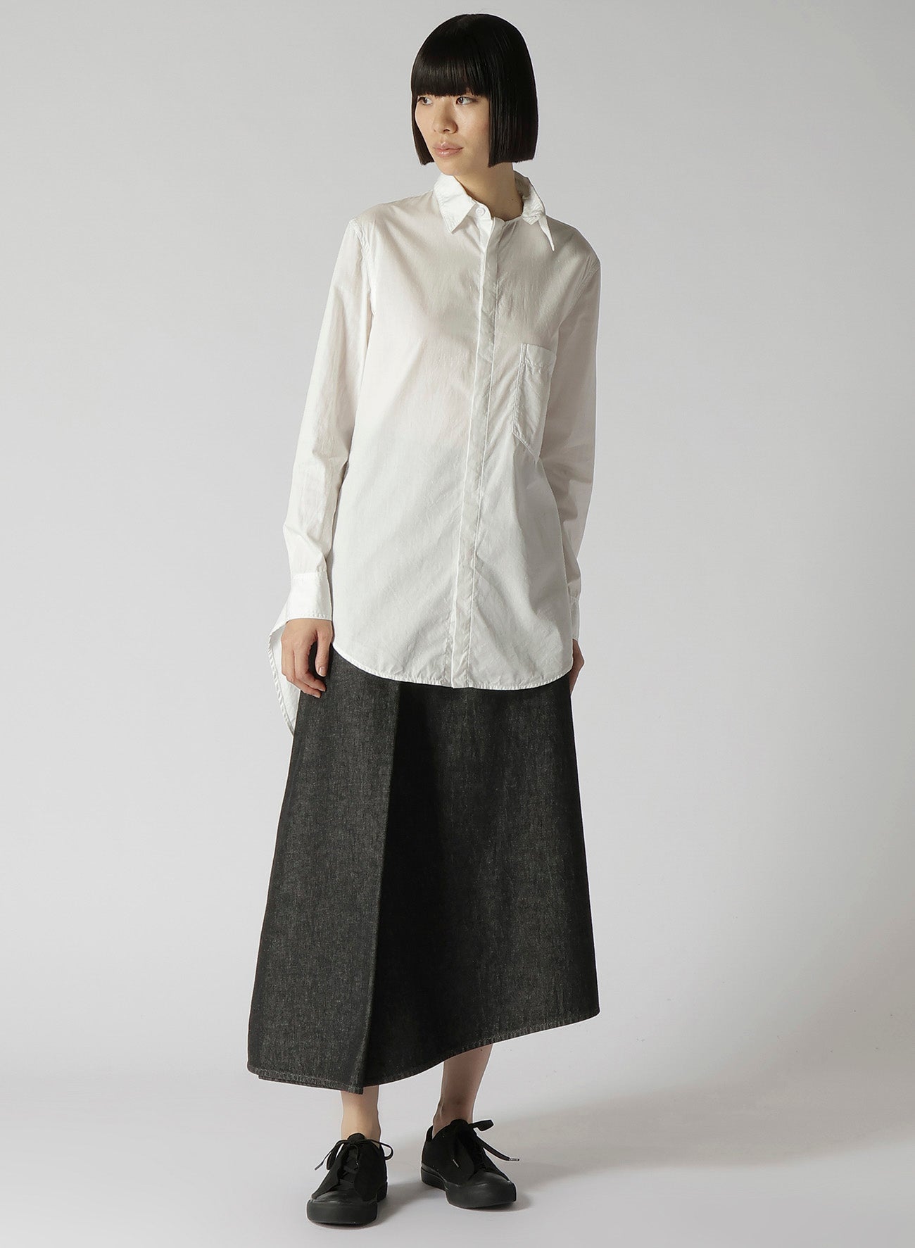 Women's Cotton Broad Hidden Button Long Blouse - Elegant Loose Fit Tunic Top for Casual Wear, Office & Special Occasions