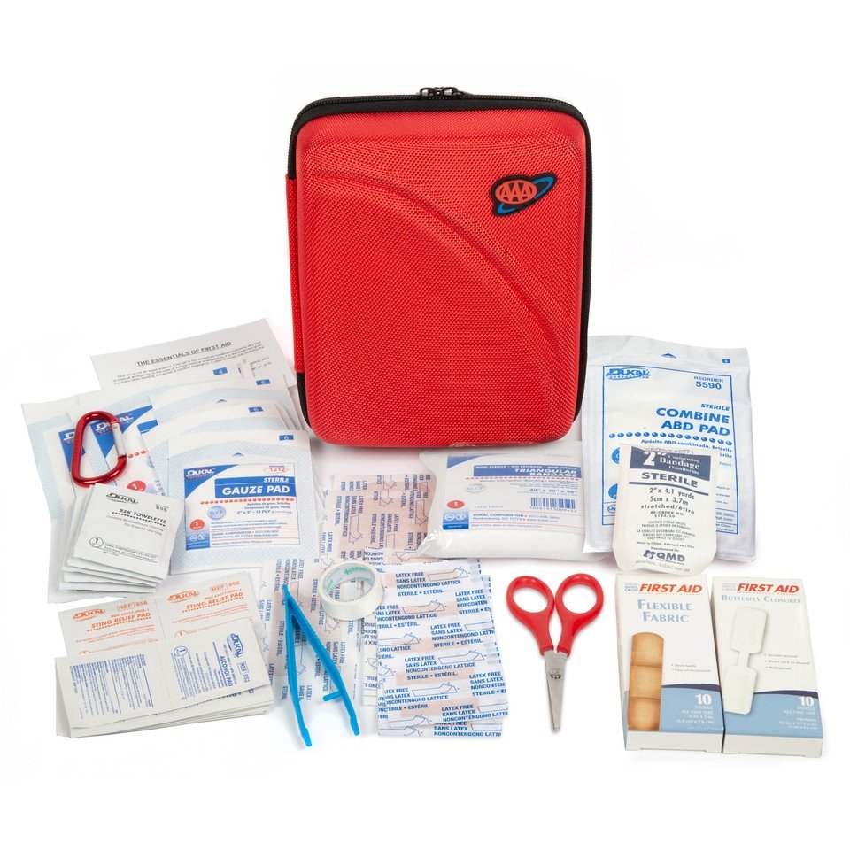 AAA Commuter 85-Piece First Aid Kit (Case of 6) - Compact Emergency Medical Supplies for Home, Office, Car & Travel Safety