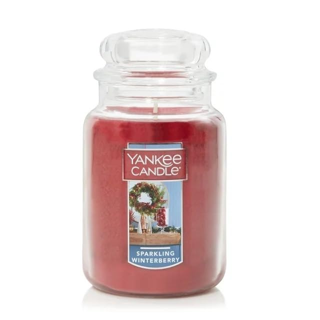 Yankee Candle Holiday 2023 Sparkling Winterberry Large Classic Jar Candle - 22oz Scented Candle for Christmas Decor, Home Fragrance, Gift Idea & Cozy Winter Nights