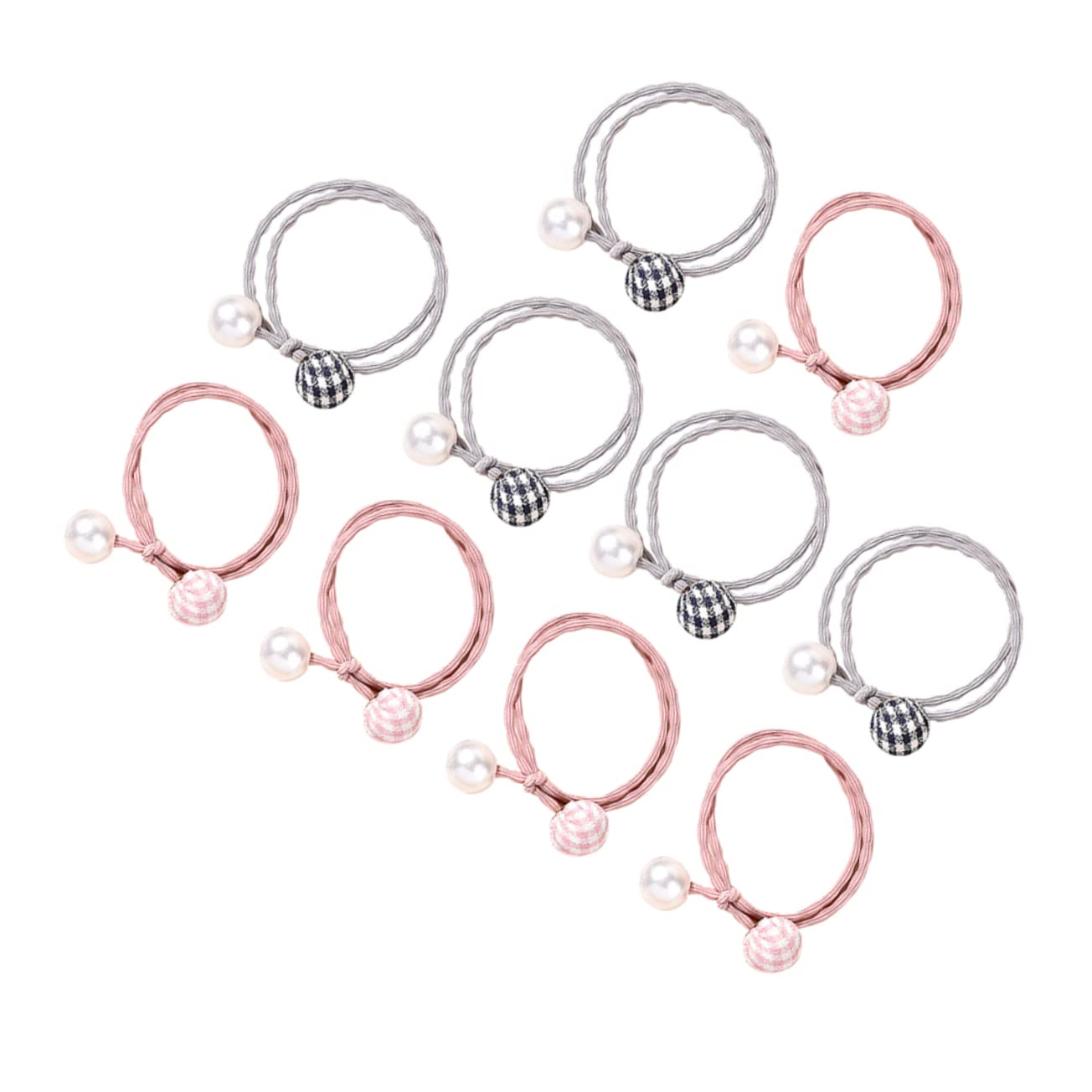 Minkissy 10pcs Hair Ties for Women & Girls - Soft Elastic Hair Ropes, Ponytail Holders, Braided Hair Bands with Beads (Cute Hair Accessories for School, Work, Sports & Everyday Styling)
