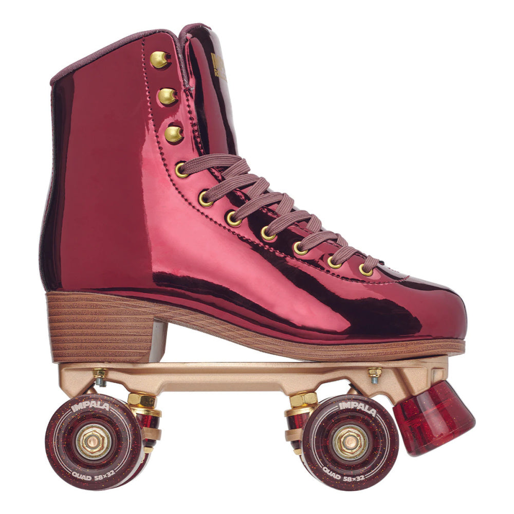 Impala Roller Skates for Women - Shiny Plum Quad Roller Skates with Lightweight Aluminum Frame & Comfortable Padding - Perfect for Outdoor Skating, Roller Rinks & Retro Fashion
