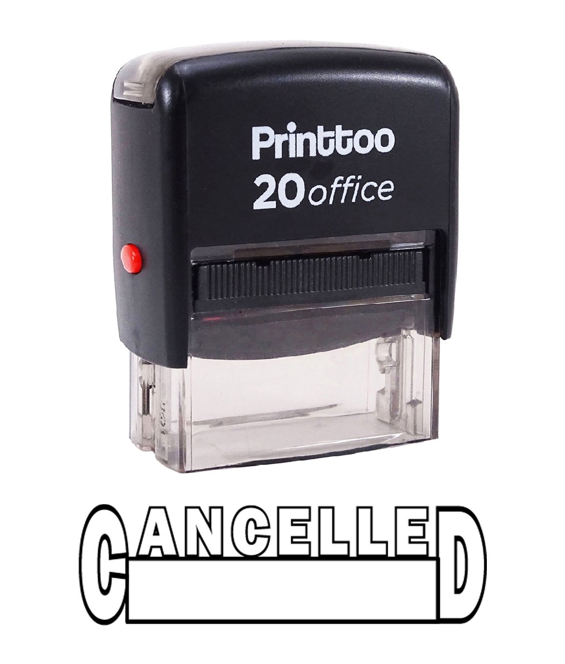 Custom Self-Inking Rubber Stamp - Personalized Office Stationery for Business, Home & School Use - Printtoo Cancelled Stamp in Black - Perfect for Documents, Envelopes & Paperwork