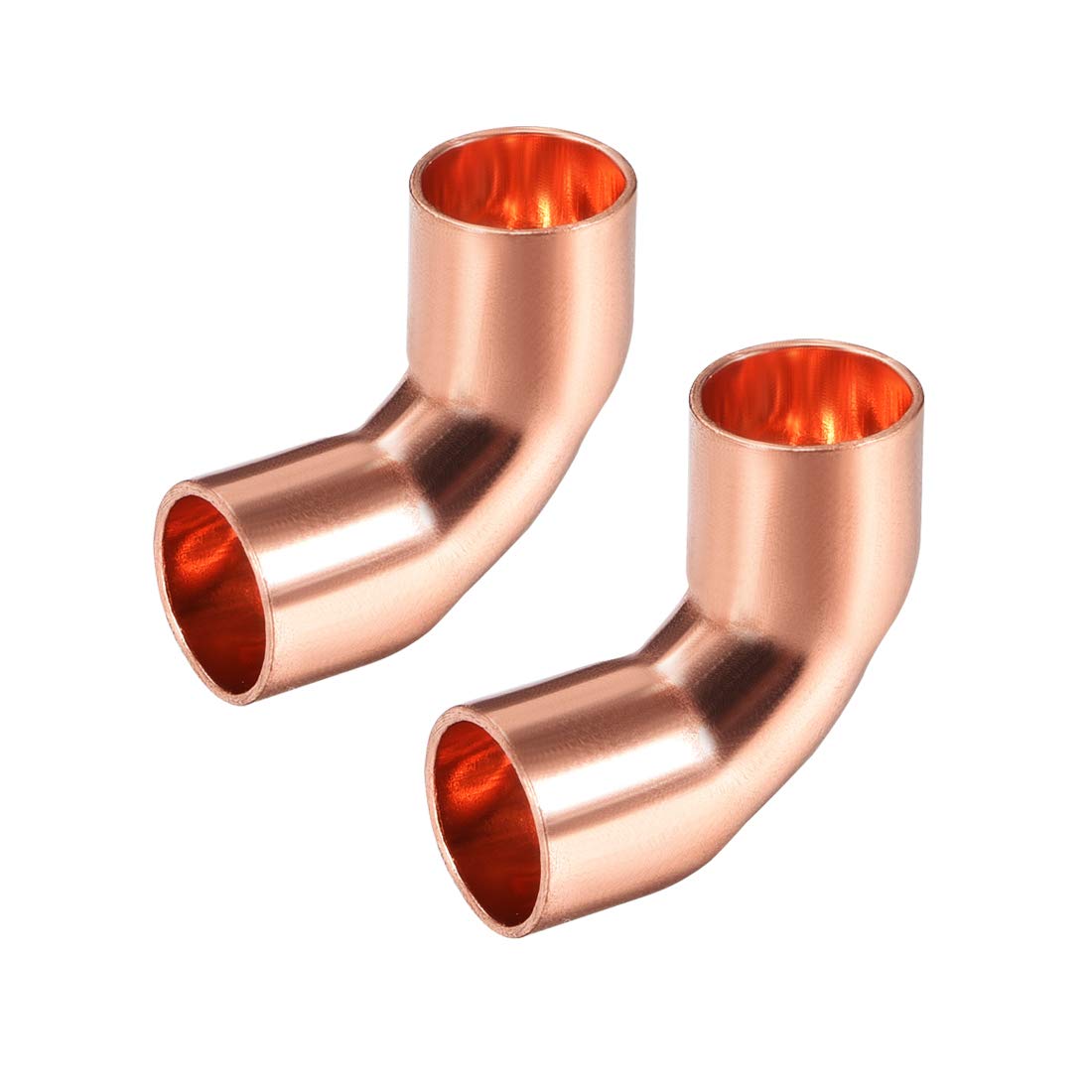 90 Degree Copper Elbow Fitting - 9.53mm ID Short-Turn Pipe Connector for Plumbing (2 Pack) - Perfect for Water Supply Lines, HVAC Systems & DIY Home Repairs