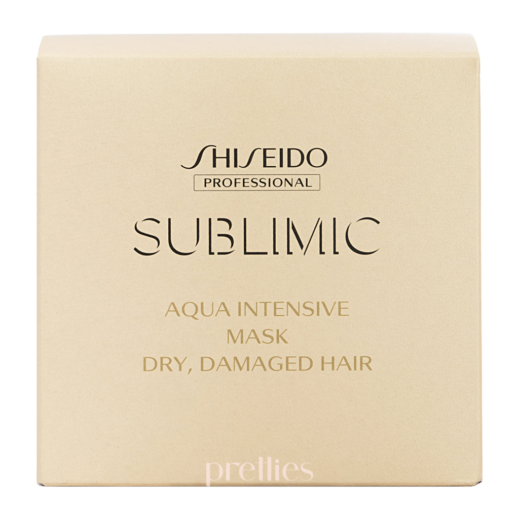 Shiseido SUBLIMIC Aqua Intensive Hair Mask for Dry Damaged Hair - Golden 200g | Deep Hydration & Repair Treatment for Frizzy, Brittle Hair - Perfect for Salon-Quality At-Home Hair Care