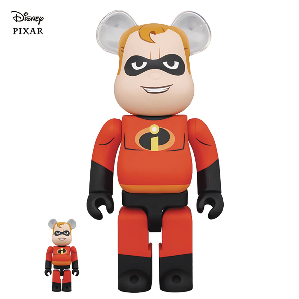 Be@rbrick Mr. Incredible 100% & 400% Collectible Figure Set - Perfect for Disney Pixar Fans, Home Decor, and Toy Collectors