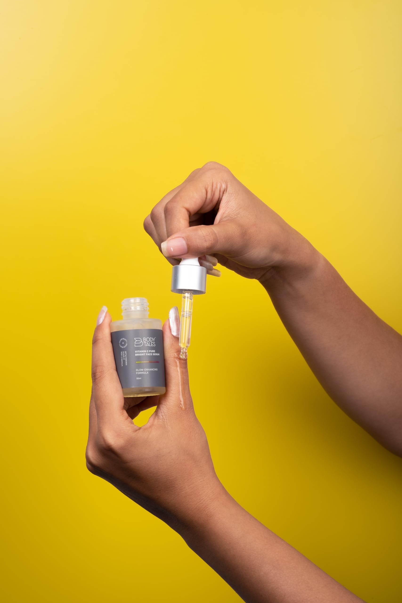 BODYTALES Vitamin C Pure Bright Face Serum with Glutathione - Skin Brightening, Dark Spot Corrector & Sun Damage Protection - Paraben-Free, Clean Beauty Formula (30ml) for Radiant, Even-Toned Skin | Perfect for Daily Skincare Routine & Anti-Aging Regimen