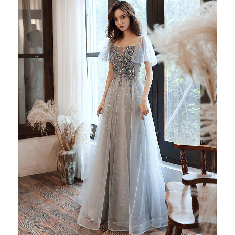 Elegant Off Shoulder A-Line Tulle Prom Dress - Shiny Evening Party Gown for Women | Perfect for Homecoming, Quinceañera & Formal Events