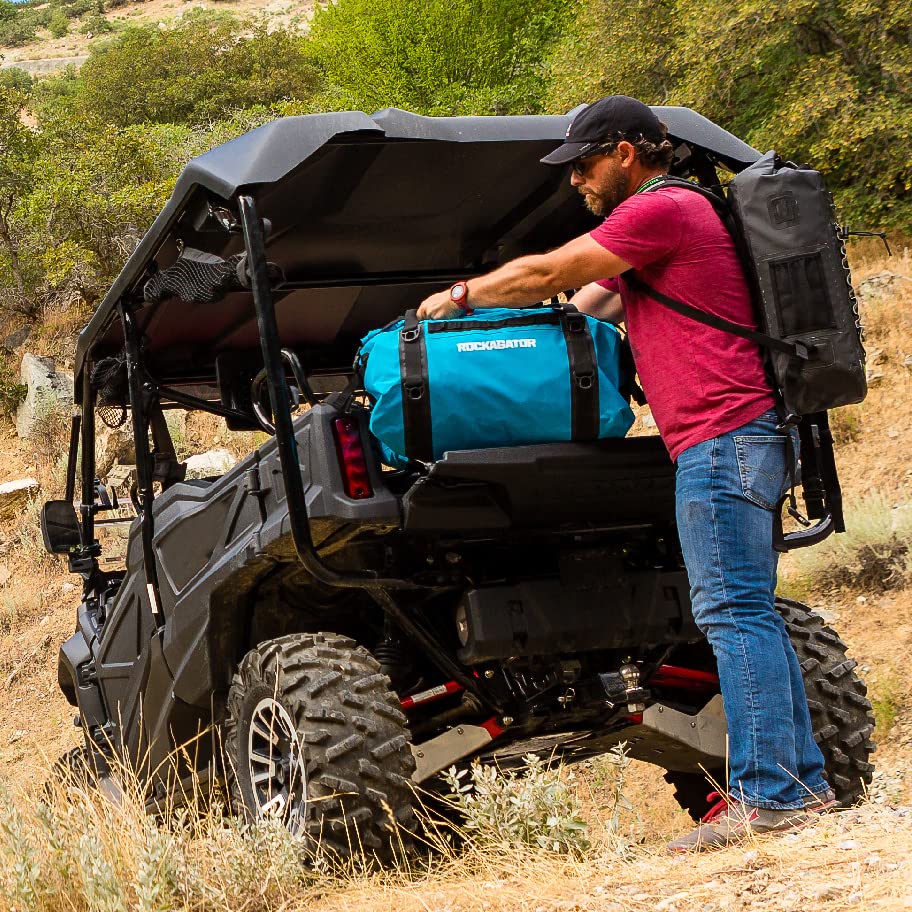 Waterproof Duffle Bag 90L for Travel, Camping & Outdoor Adventures - Heavy Duty Roll-Top Dry Bag with All-Weather Protection | Grey/Black | Perfect for Beach Trips, Hiking & Water Sports (Rockagator Mammoth Series)