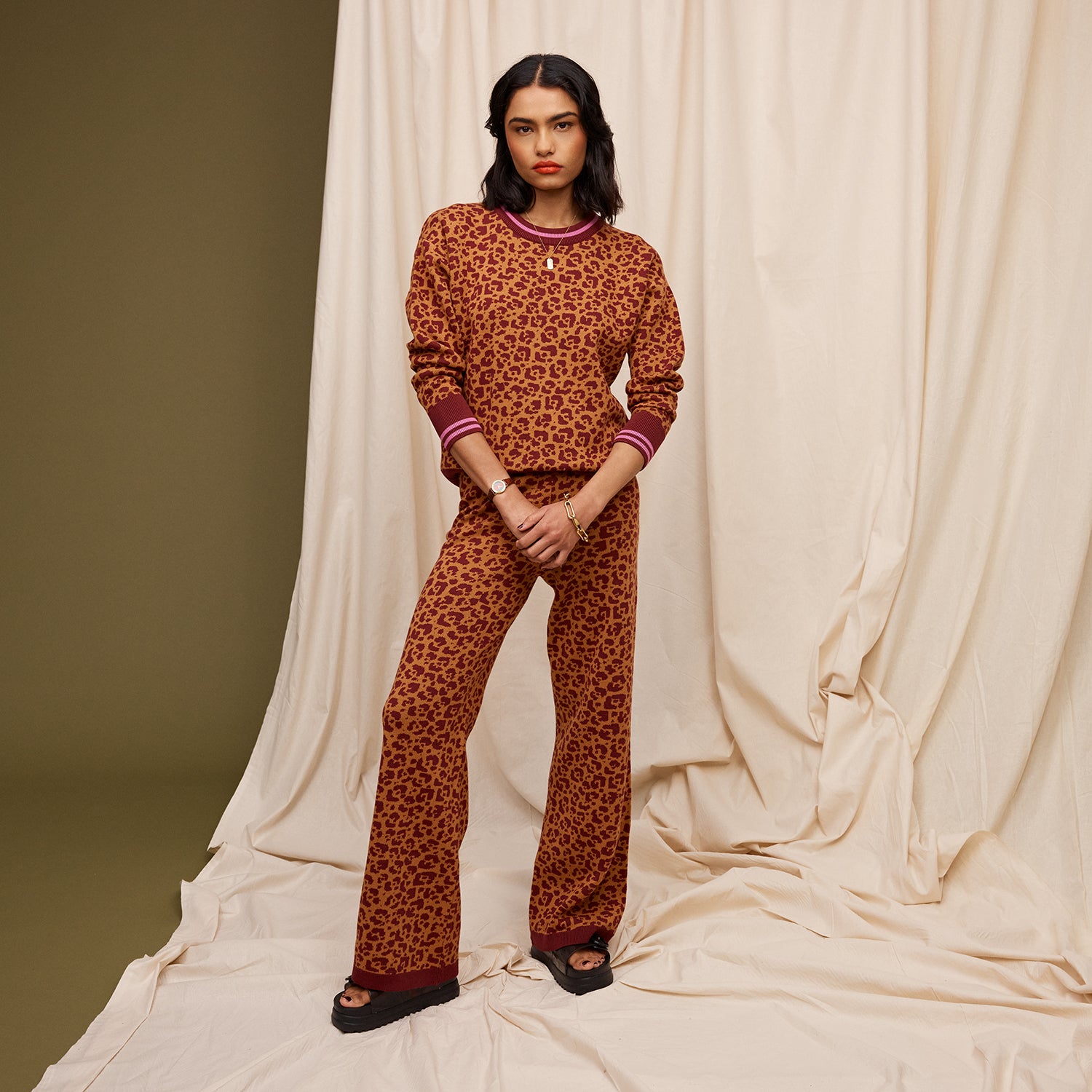 Odette Knit Pants for Women - Soft Stretchy High Waisted Lounge Pants - Comfortable Casual Trousers for Home, Yoga & Travel