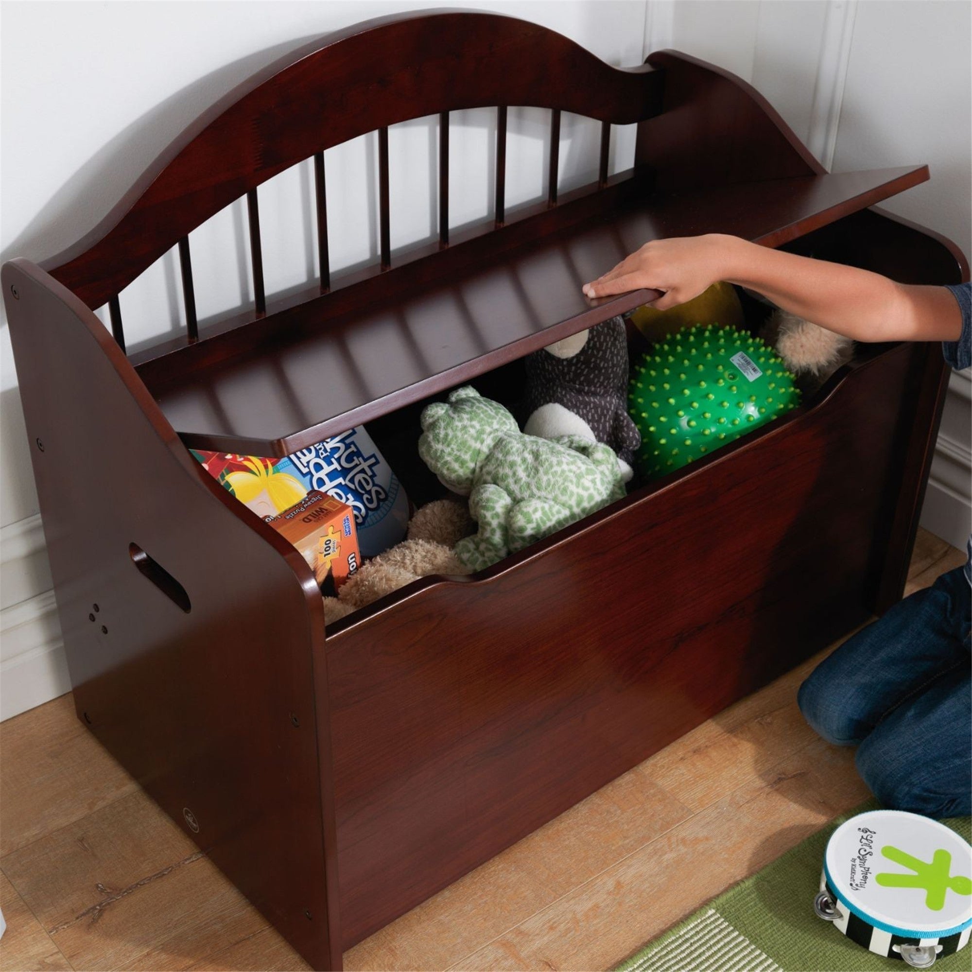 KidKraft Limited Edition Espresso Toy Storage Box - Organize Kids' Room with Stylish Wooden Toy Chest for Playroom & Nursery Organization