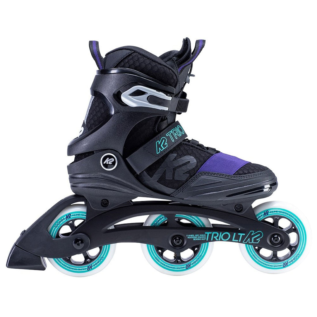 K2 Trio LT 100W Men's Snowboard Boots - Black/Purple/Aqua - Size 11 US (28cm) - Lightweight & Durable for All-Mountain Riding & Freestyle Snowboarding