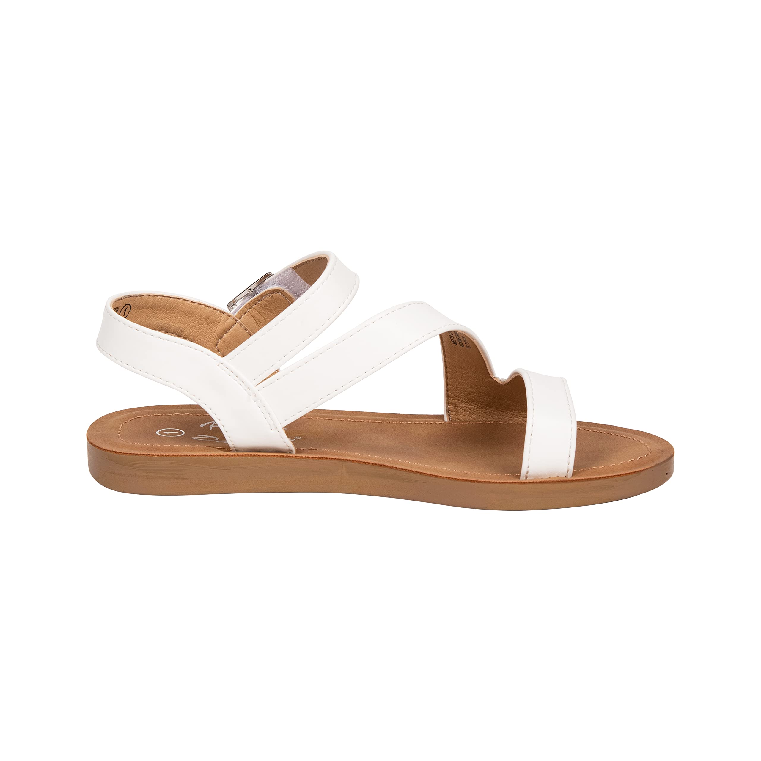 Comfortable Girls Sandals with Open Toe & Adjustable Ankle Strap - Cute Slide Flats for Summer, Beach, and Casual Outfits