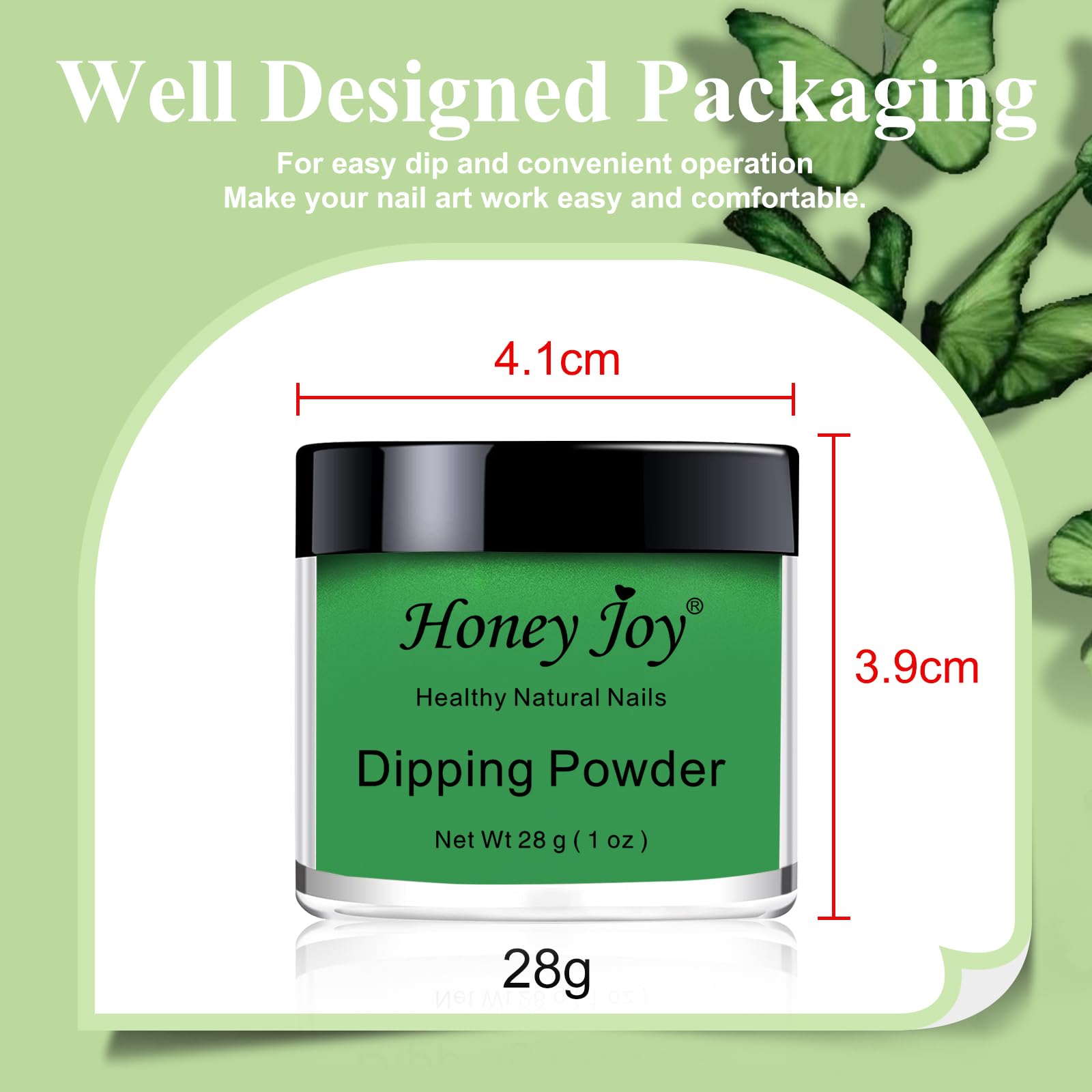 28g/Box Green Dipping Powder for Nails - No Lamp Needed, Quick Dry, Natural Nail Color (No.13) | Perfect for Salon, Home Manicures & DIY Nail Art