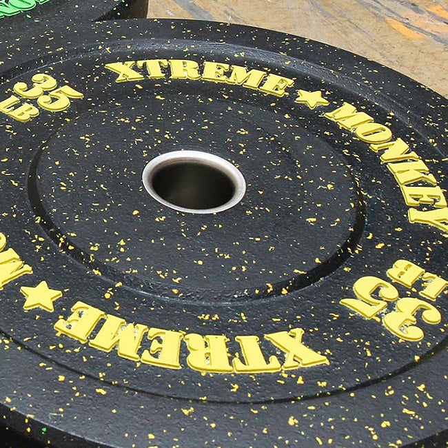 XM FITNESS 35lbs Crumb Rubber Bumper Plate - Olympic Weight Plate for CrossFit, Powerlifting & Home Gym Workouts