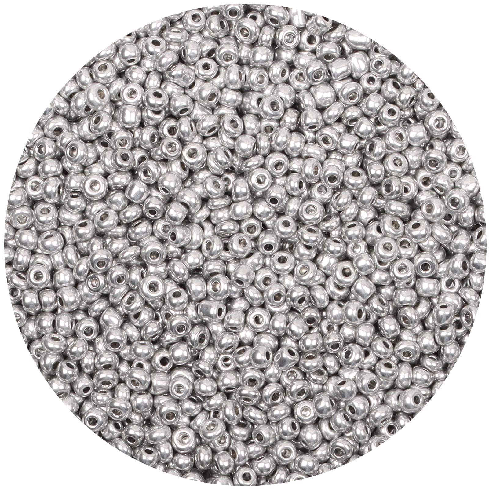 2000pcs 4mm Glass Seed Beads Bulk - Dark Silver Craft Beads for DIY Jewelry Making, Bracelets, Necklaces | Perfect for Waist Beads, Spacer Beads & Small Pony Bead Projects | Includes Free Tweezers | Ideal for Home Crafts, Gift Making & Boho Fashion Accessories