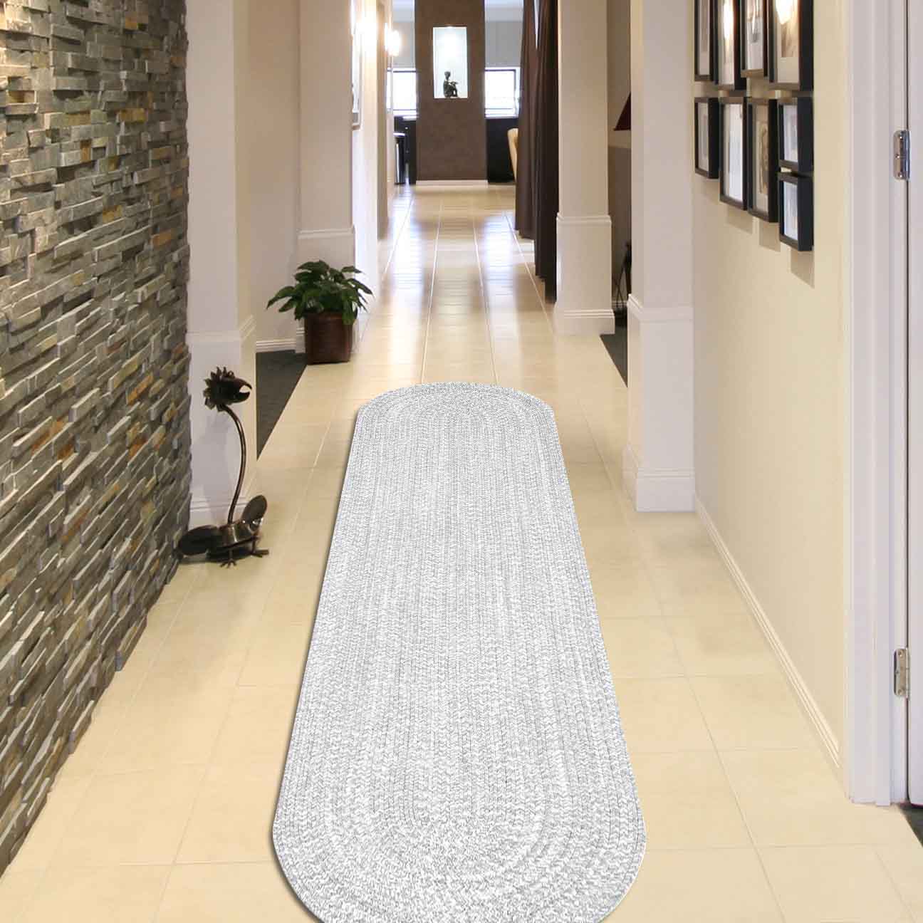 Reversible Braided Area Rug - Non-Slip Two Tone Indoor/Outdoor Rug for Living Room, Bedroom, Patio - Soft & Durable Home Decor