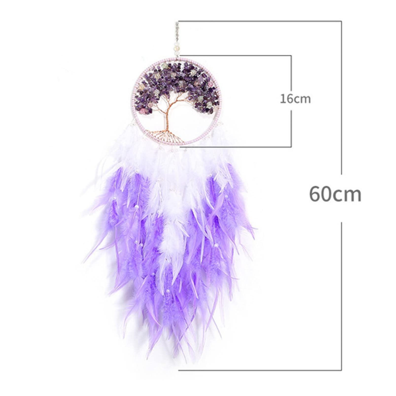 Dream Catcher for Girls Room Decor - Boho Feather Ornaments with Lace Ribbons & LED Lights | Perfect for Bedroom, Nursery, and Teen Girl Gift Ideas