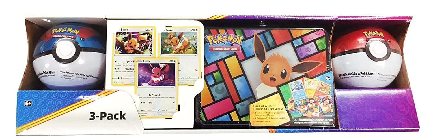 Pokemon 3-Pack Collector's Chest with Great Ball, Ultra Ball & 3 Promo Cards - English Edition | Perfect for Pokemon Card Collectors & Trading Game Enthusiasts