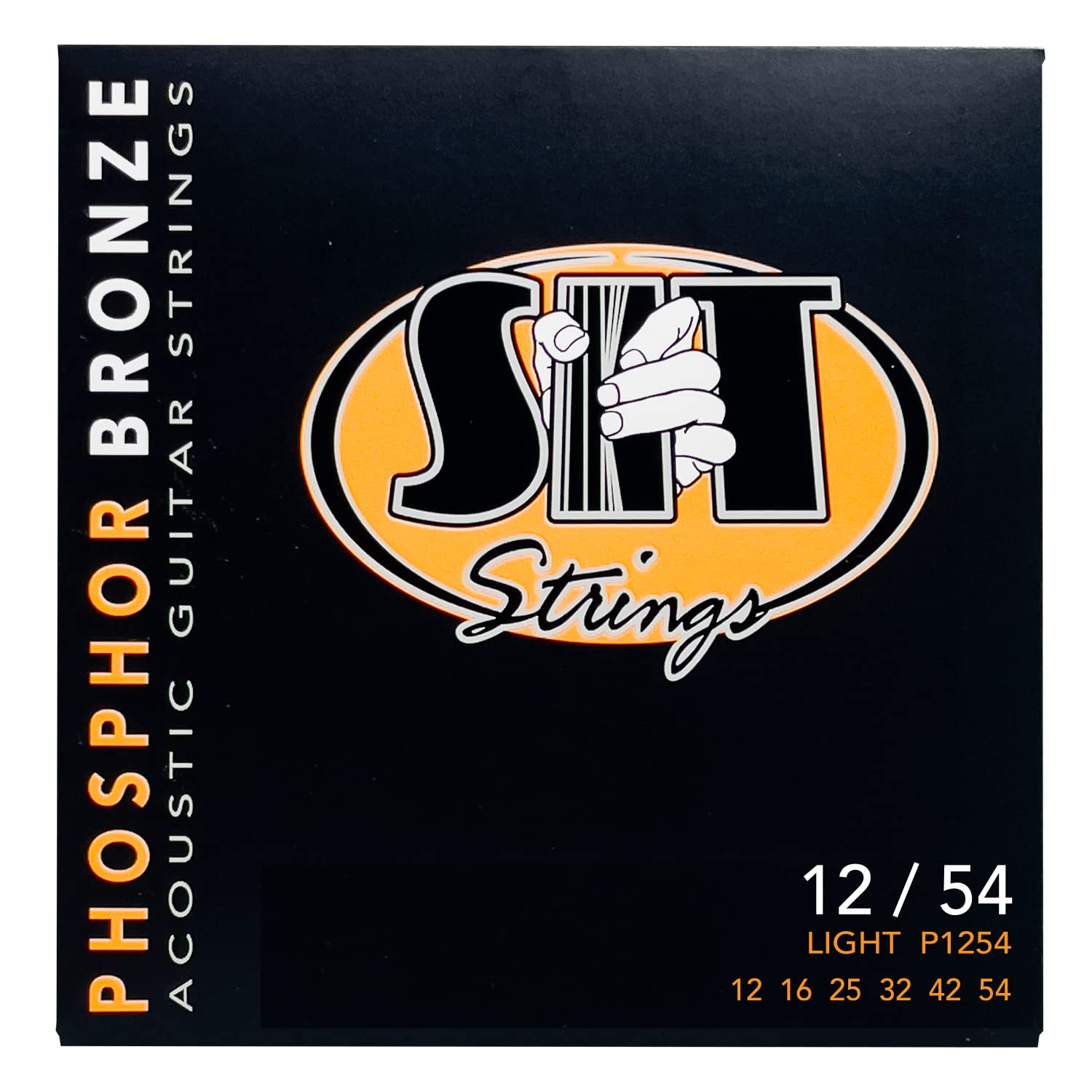 SIT Strings Phosphor Bronze Acoustic Guitar Strings (Light 12-54) - P1254 | Bright Tone & Long-Lasting Performance for Folk, Country & Fingerstyle Playing