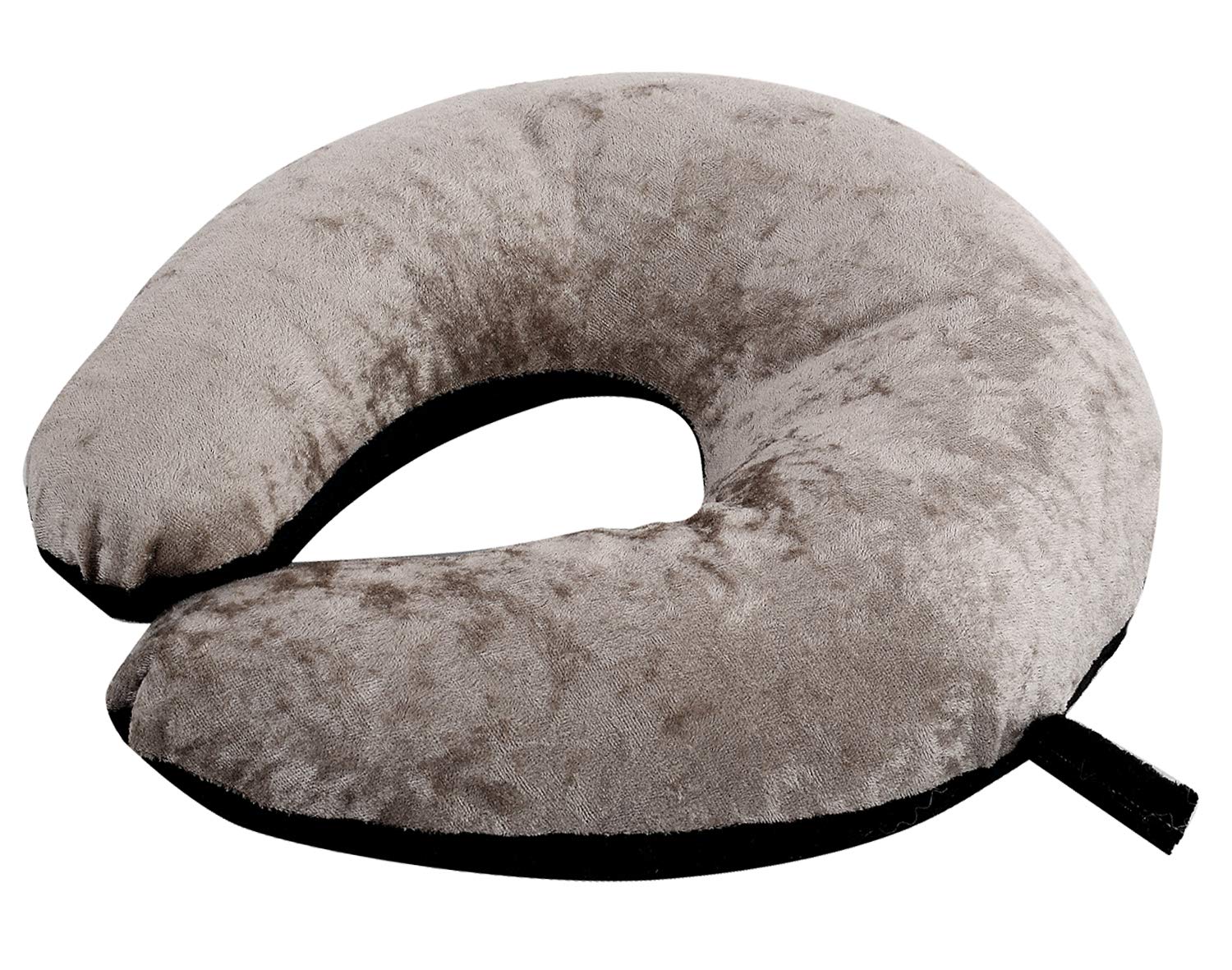 Kuber Industries Unisex U-Shaped 100% Pure Memory Foam Neck Pillow - Soft Travel Pillow for Airplane, Car, Train & Bus - Ergonomic Support for Office & Home Use - Black & Grey (CTKTC39211)