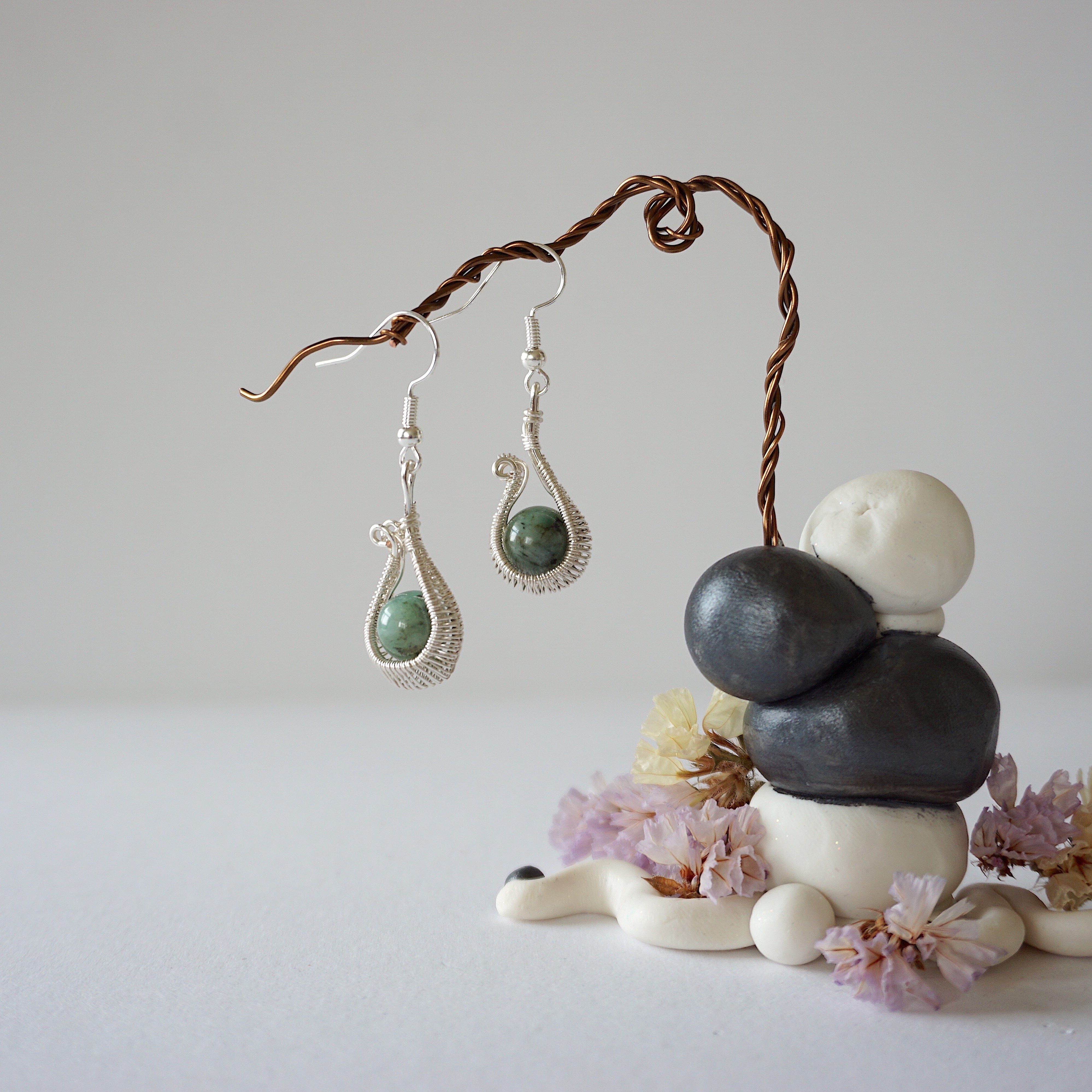 Emerald Cradle Hoop Earrings - Sterling Silver Plated Dangle Earrings for Women, Elegant Jewelry Gift for Birthday, Anniversary & Special Occasions