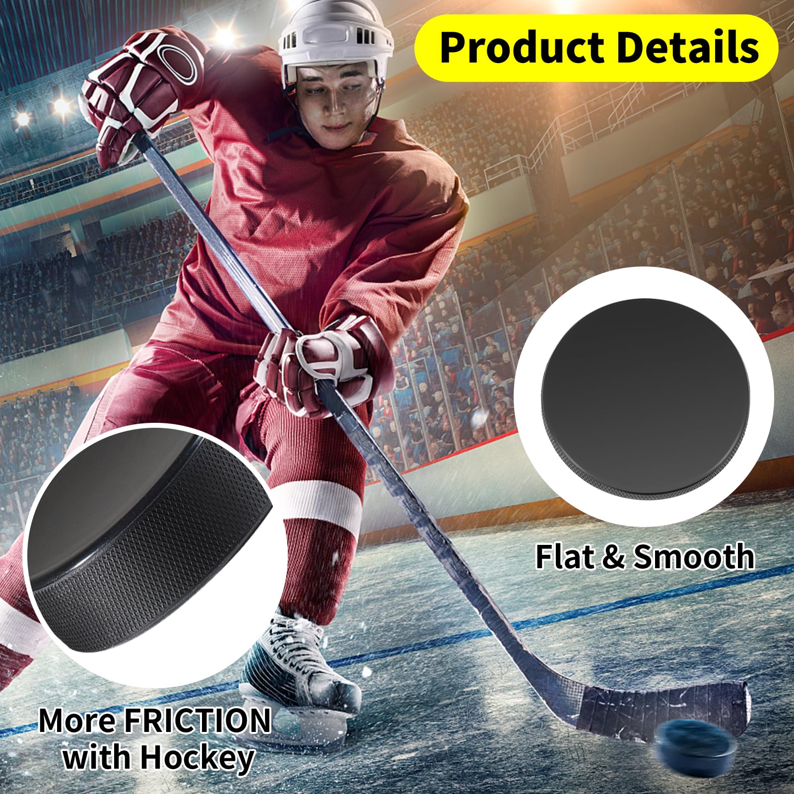 Best Bulk Ice Hockey Pucks for Practice & Training - Durable Rubber Hockey Pucks for Shooting, Stickhandling & Goalkeeping Drills (Set of 50)