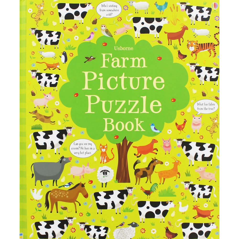 Farm Animal Jigsaw Puzzle Book for Kids - Educational Wooden Puzzle Toy for Toddlers & Preschoolers - Fun Learning Activity for Farm Animals Recognition & Fine Motor Skills Development - Perfect for Birthday Gifts & Classroom Activities