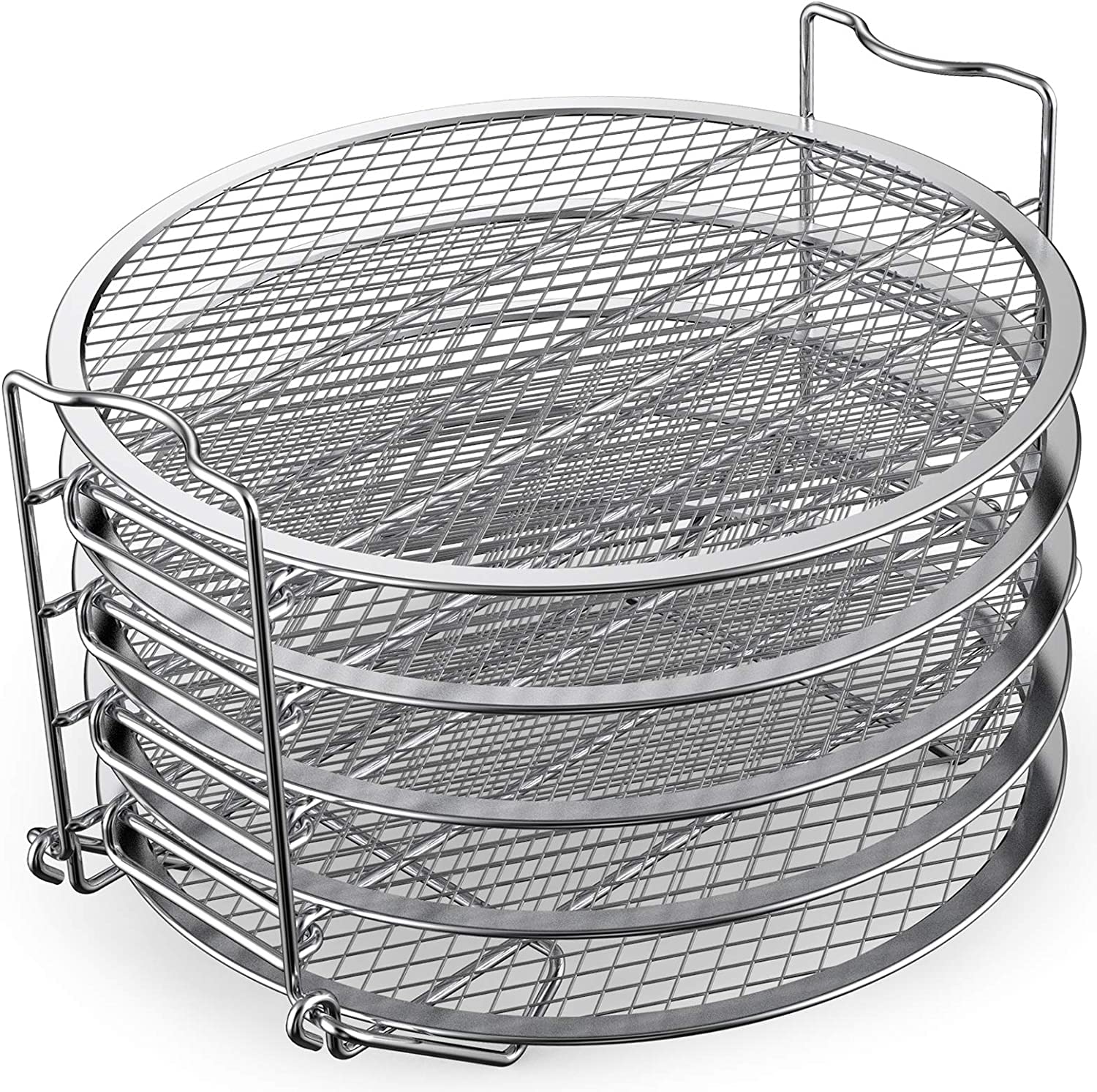 Stackable Reversible Stainless Steel Dehydrator Rack for Ninja Foodi Pressure Cooker & 6.5/8 Qt Air Fryer - Durable Sduck Accessories for Drying Fruits, Vegetables & Jerky | Perfect for Healthy Snacks & Meal Prep