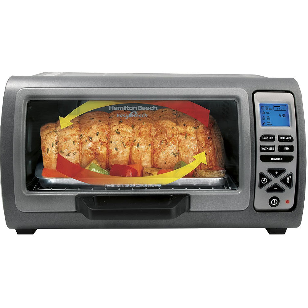 Best Hamilton Beach 6-Slice Easy Reach Digital Toaster Oven with Convection Bake 31128 - Perfect for Family Breakfast, Quick Meals & Small Kitchen Cooking