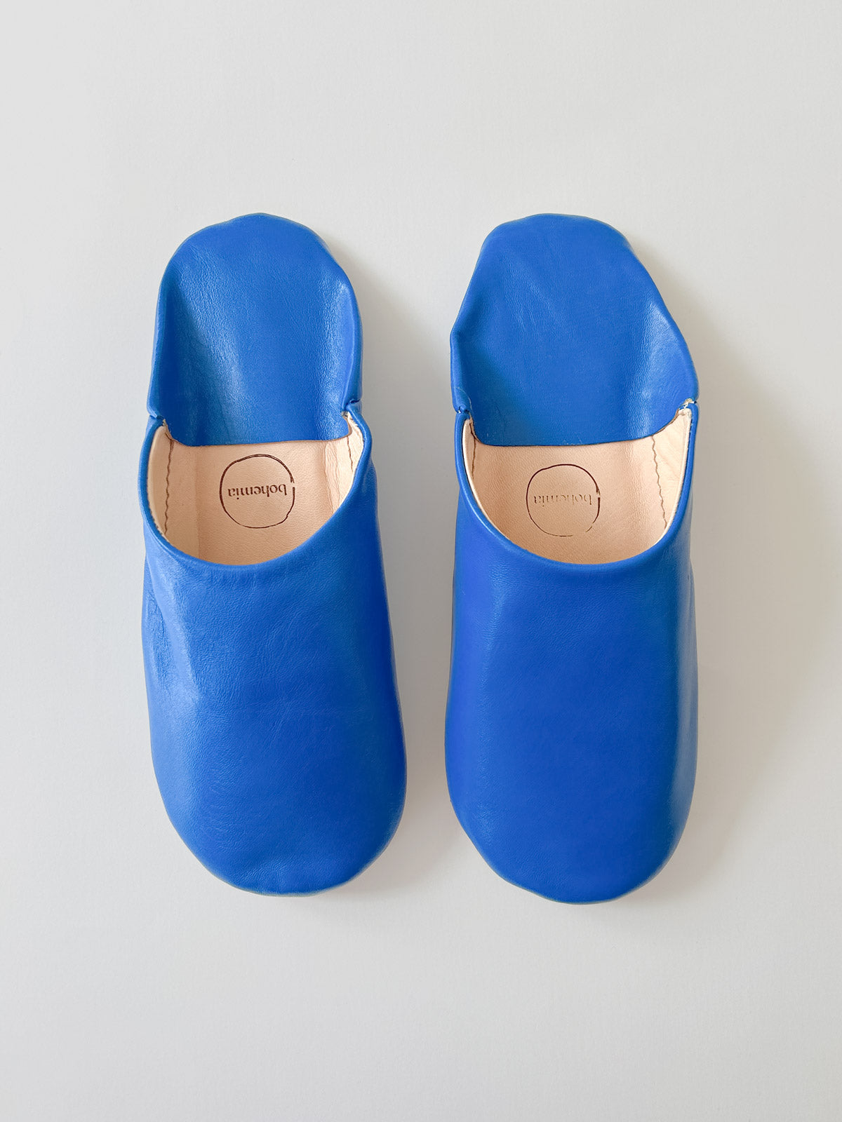 Authentic Moroccan Men's Babouche Slippers - Handmade Leather Comfort Shoes in Majorelle Blue | Perfect for Home, Lounge & Cultural Fashion