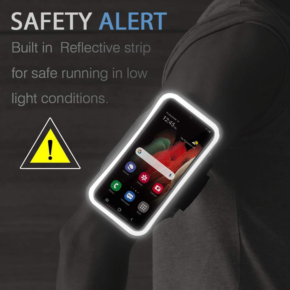 JEMACHE Galaxy S25+ S24+ Armband - Adjustable Running Workout Armband for Samsung Galaxy S25/S24/S23/S22/S21 Plus - Secure Fit for Gym, Jogging & Outdoor Activities (Black)