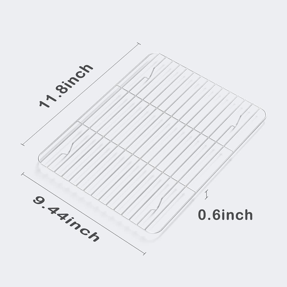 2 Pack Stainless Steel Baking Cooling Racks - Heavy Duty Wire Cookie Cooling Rack Set (11.7