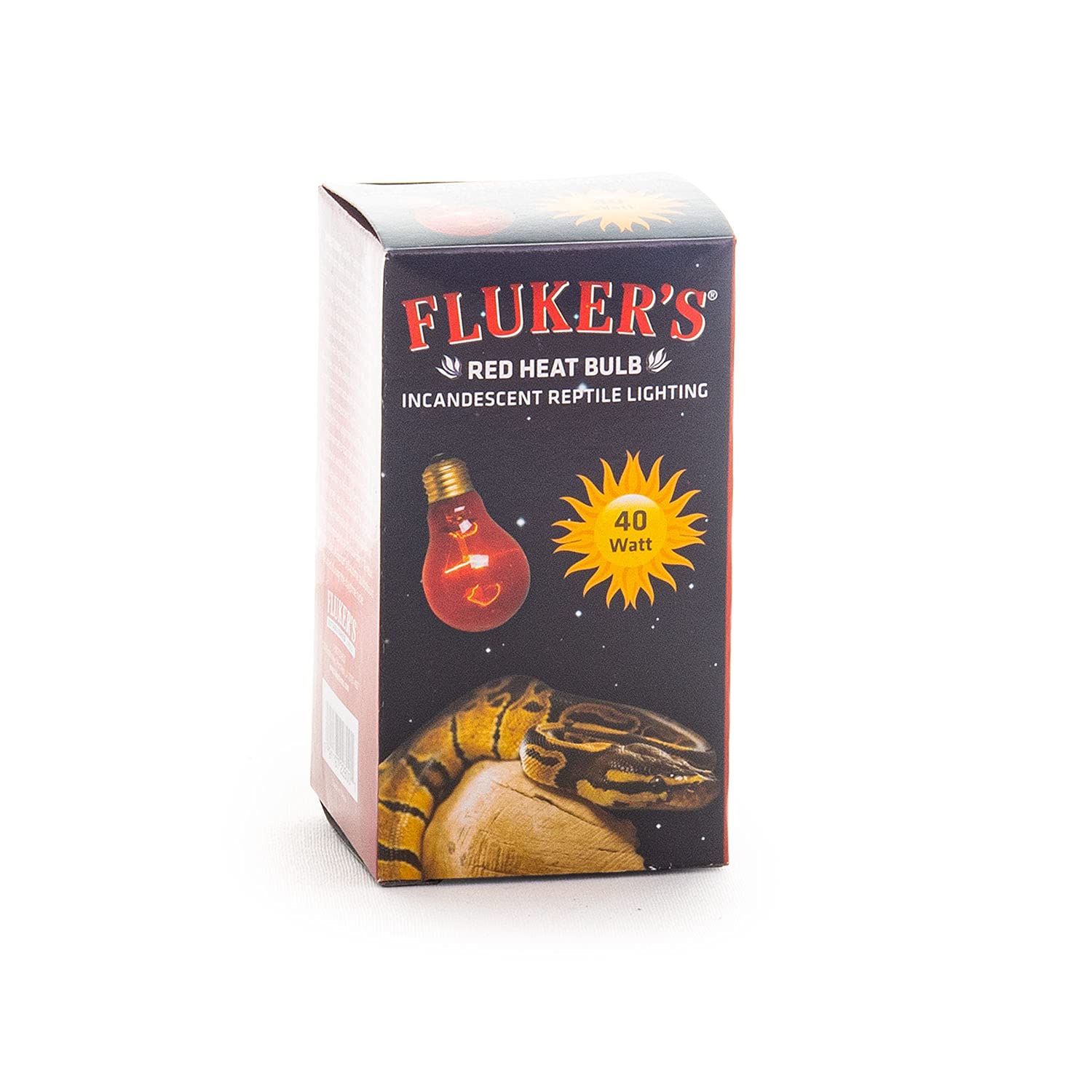 Fluker's 40W Incandescent Red Heat Bulb for Reptiles - Ideal for Nighttime Heating in Terrariums & Reptile Habitats
