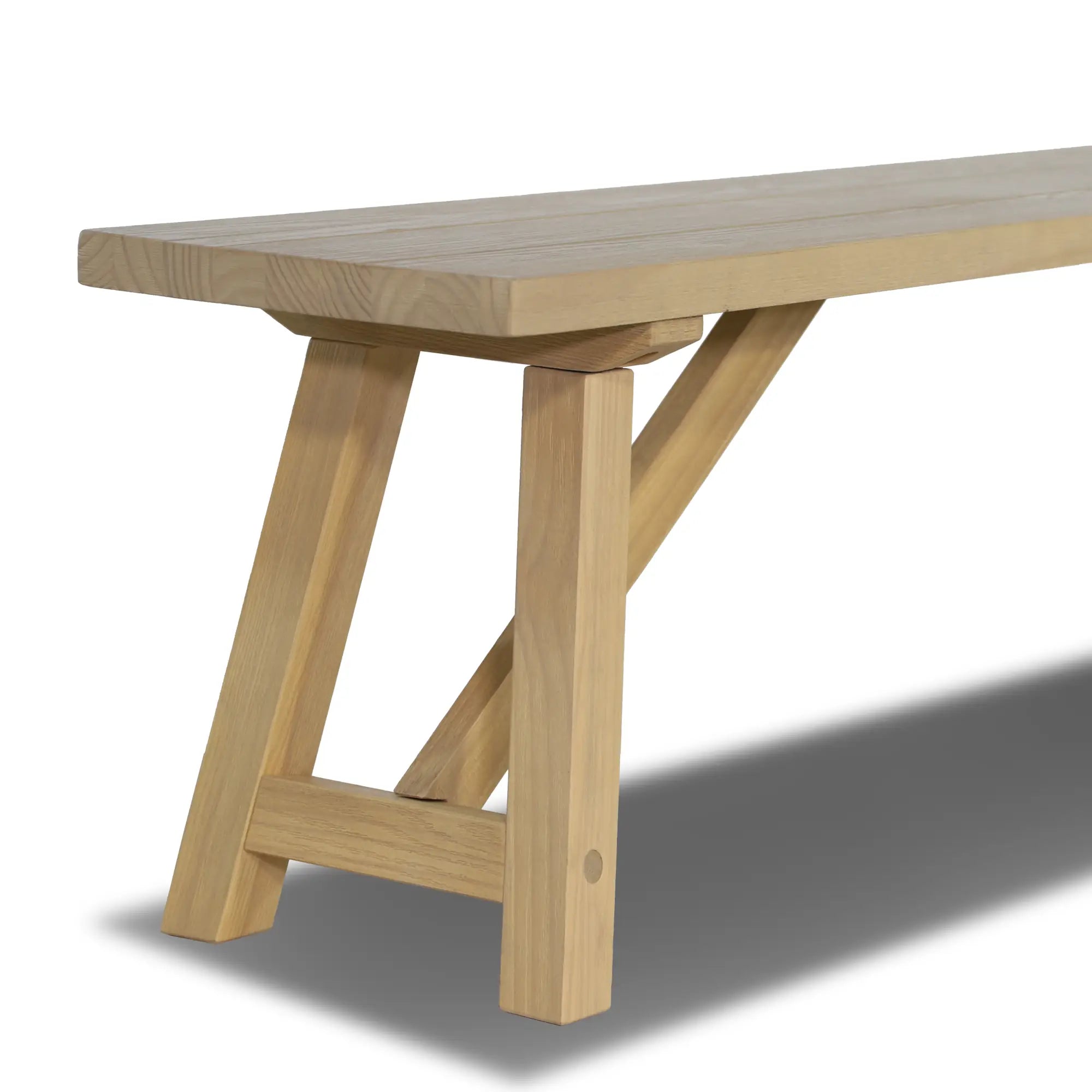 Solid Wood Bench - Cascais Style Handcrafted Wooden Bench for Patio, Garden, or Entryway - Durable & Weather-Resistant Outdoor Seating