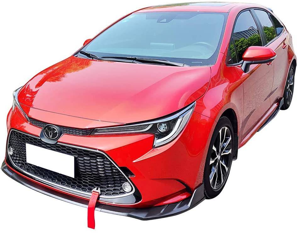 2020-2021 Toyota Corolla Sedan Front Lip Spoiler Kit - 3-Piece Set for L, LE, XLE Models | Enhance Style & Aerodynamics for Daily Driving & Car Shows